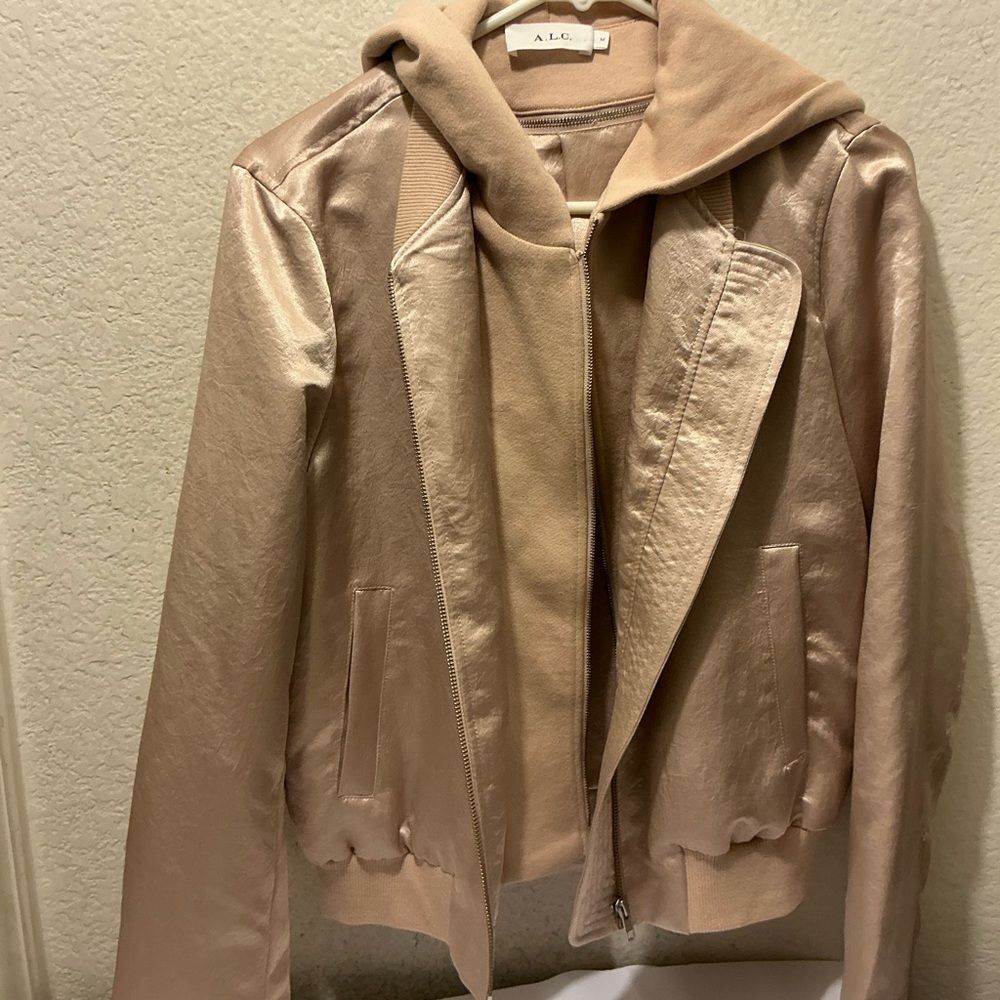 A.L.C. Rose Gold Bomber Jacket in size M